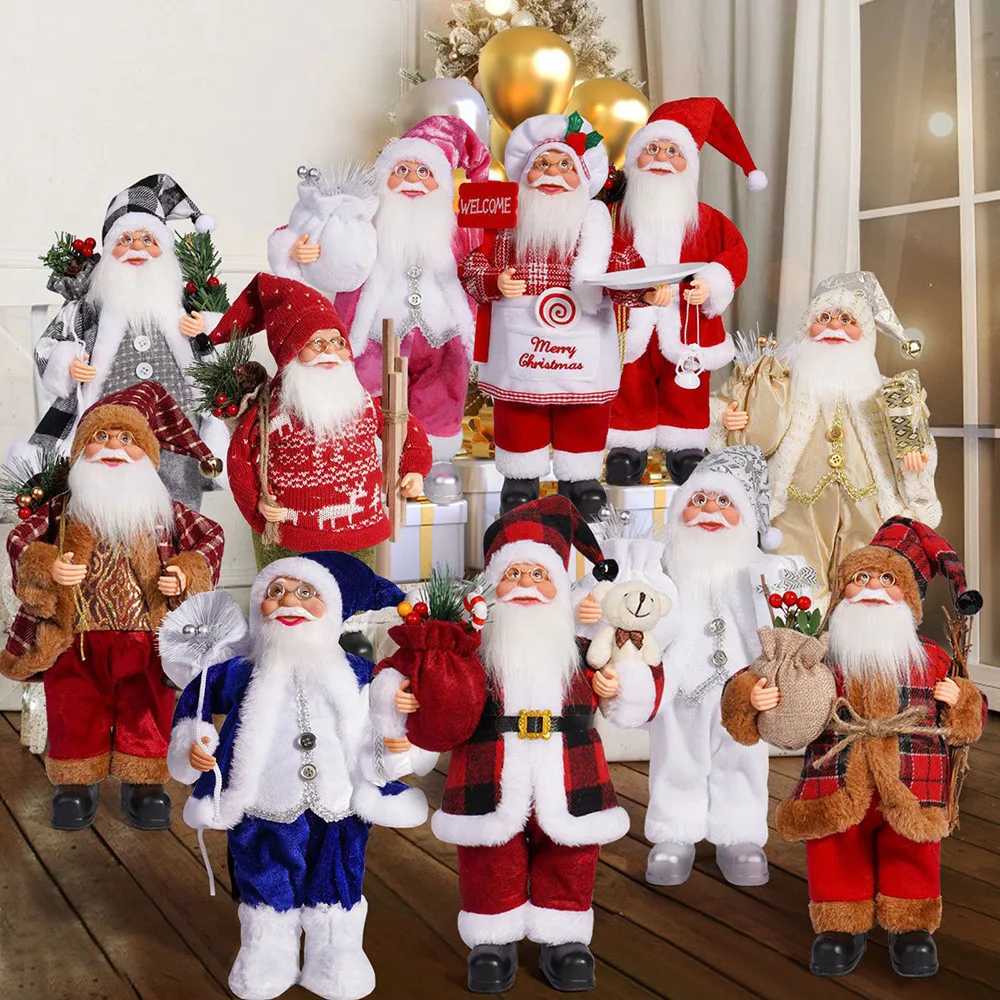 32cm Christmas 12 Inches Santa Claus Standing Posture Doll Festival Party Santa Claus Decoration Ornament C251024