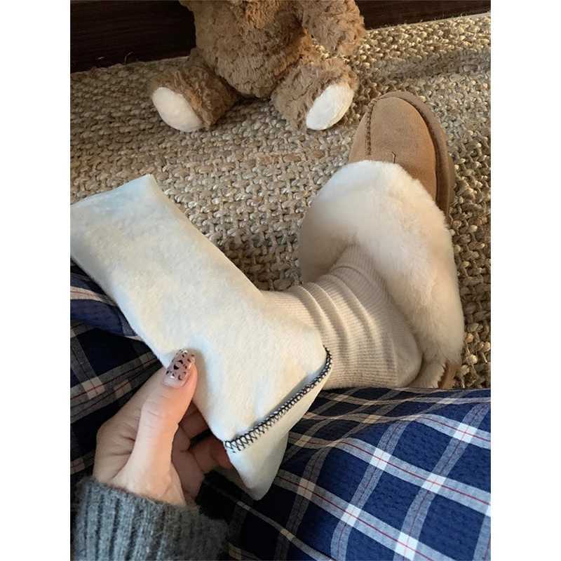 MEXZT Fleece Plaid Wide Leg Pants Women Harajuku Streetwear Baggy Pants Winter Vintage Korean Casual All Match Straight TrousersT251025