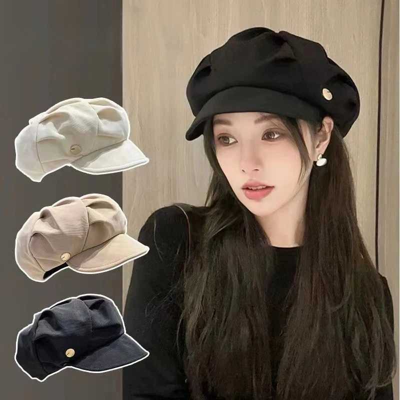 Cloud hat wens pleated bag face recognition small octagonal hat travel daily leisure beret Y251025