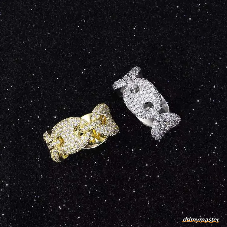 Moissanite Rings For Men: Sterling Sier Gold Plated Hip Hop Ring - Passes Dia Tester Ddmymaster