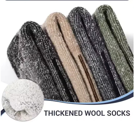 4 Pairs 80 Merino Wool Socks for Men Women Winter Thick Warm Merino Wool Hiking Socks Thermal Breathable Boot Skiing Socks 251023