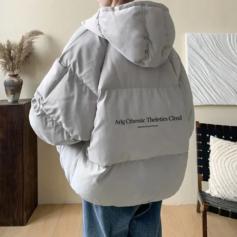 Winter Bread Jacket Winter for Men Fashion Warm Male Parkas Big Size Letter Print Mens Cotton Coat Oversize Men Clothing 251020