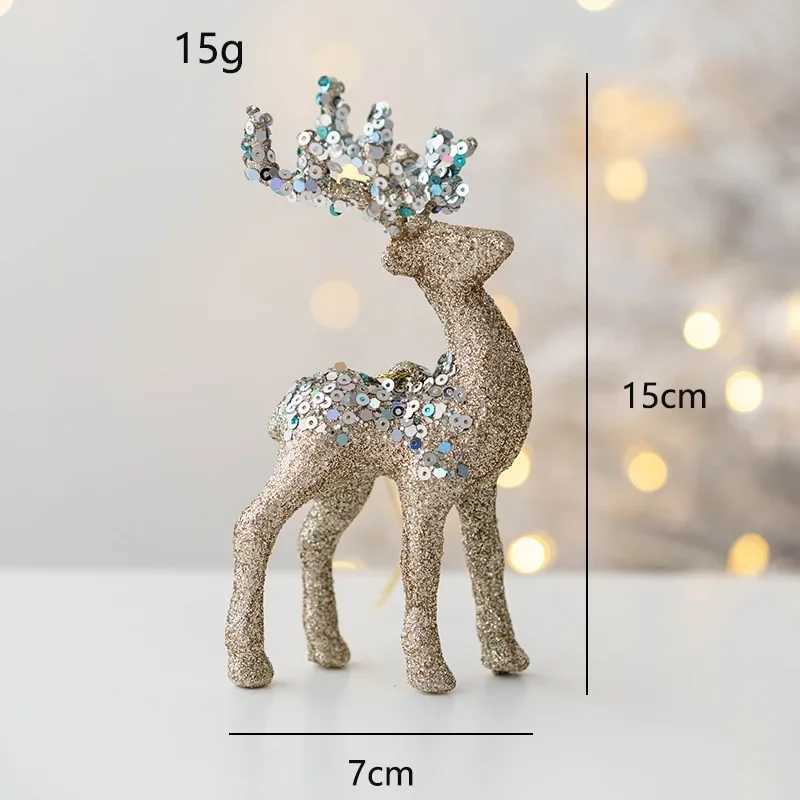 Christmas Supplies 2024 Christmas Pendant Tree Decorative Pendant Pink Flocked Deer Ornament New YearS Decor C251024