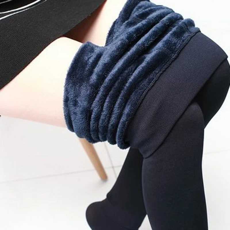 Autumn Winter Thicken Plush Leggings Women All Amtch High Waist Fleece Warm Pantyhose Woman Sexy Tights High Elastic LeggingsT251025