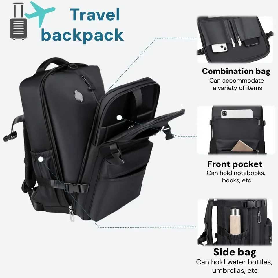 Vacpack Vacuum Seal Backpack Waterproof Large Capacity Business Hiking Bag with Anti Theft Lock Laptop Compartment W251025