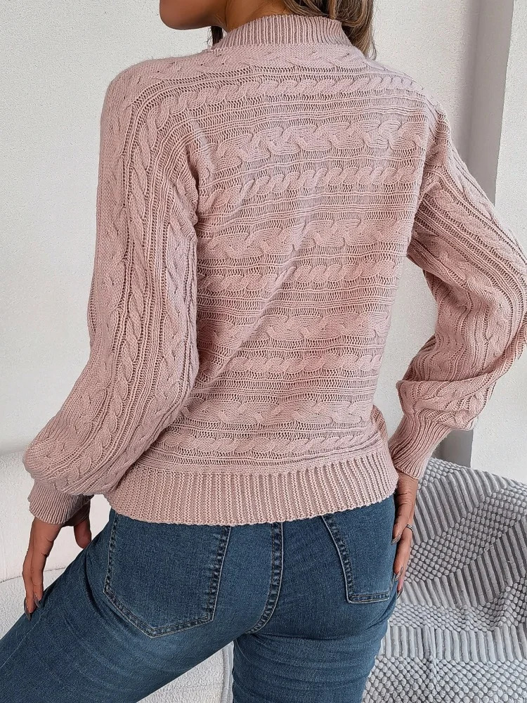 Fashion Solid Color Knitted Sweater for Women Autumn Winter Oneck Long Sleeved Sexy Hollow Pullover Sweaters Comfort Casual Top 251023