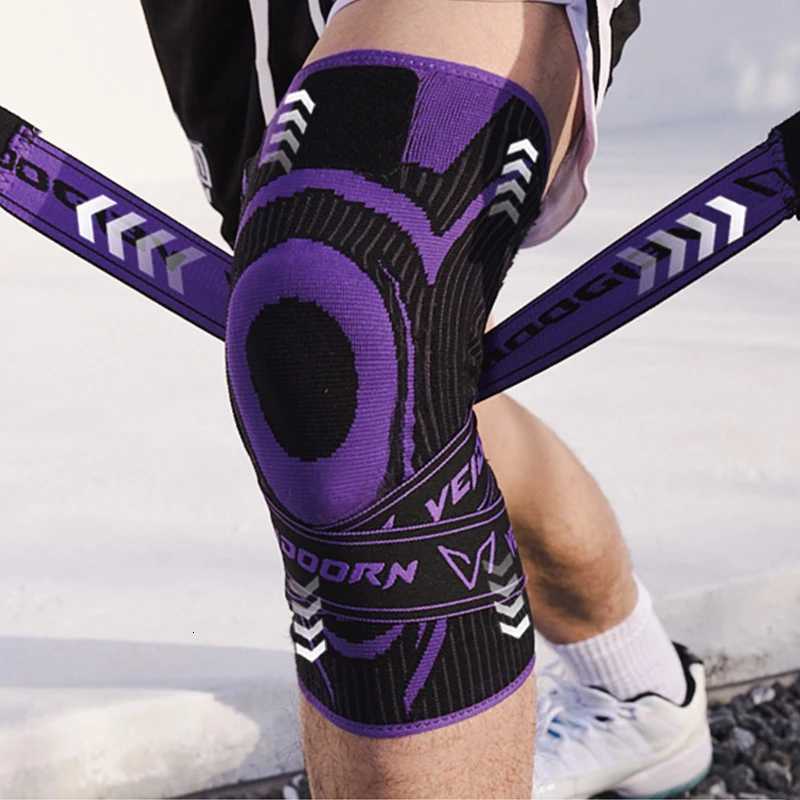 Veidoorn Compression Knee Brace with Straps TPE Pad AntiSlip Silicone Gel Arthritis Support Sports Knee Sleeve for Running Y251024