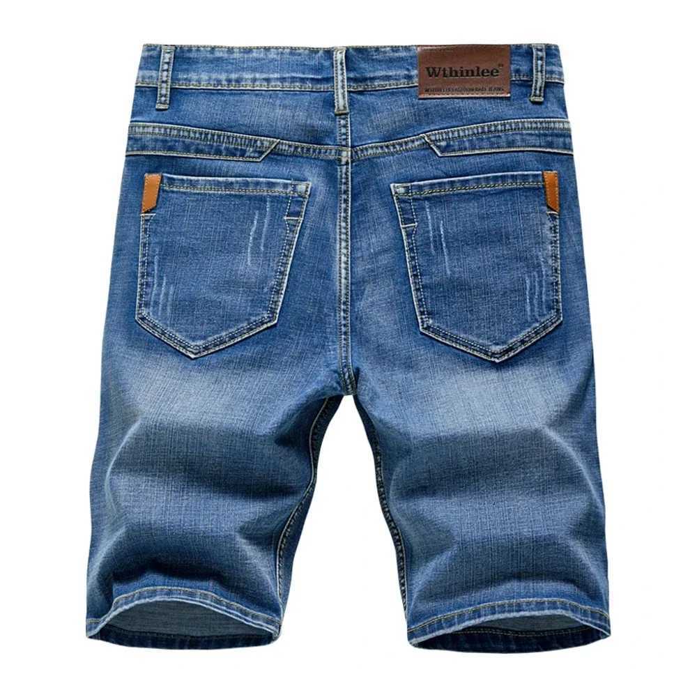 Summer Classic Shorts Jeans Men Denim Pants Straight Stretch Casual Cool Thin Knee Length Blue Fashion Brand Daily TrousersXJ251025