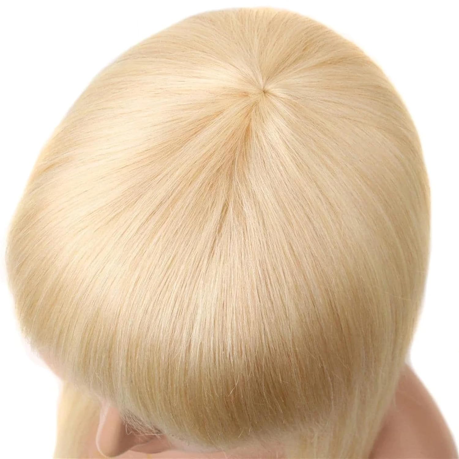 613 Blonde Bangs Long Straight Wig Human Hair Machine Made Glueless Wear Go Silky Soft Everyday Full Wig for Women