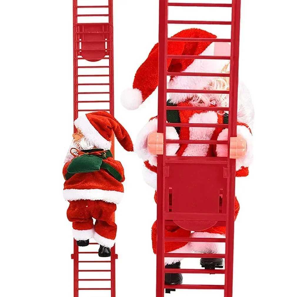 Electric Climbing Ladder Santa Claus Music Doll Christmas Ornament Decoration for Home Christmas Tree Hanging Decor NewYear Gift C251024