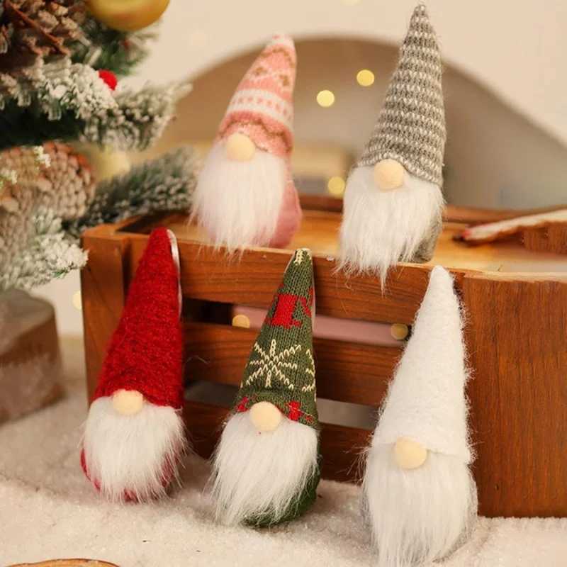 3pcs Christmas Hanging Decorations Swedish Handmade Plush Santa Elves Holiday Tree Ornaments Home Christmas Decor C2510241