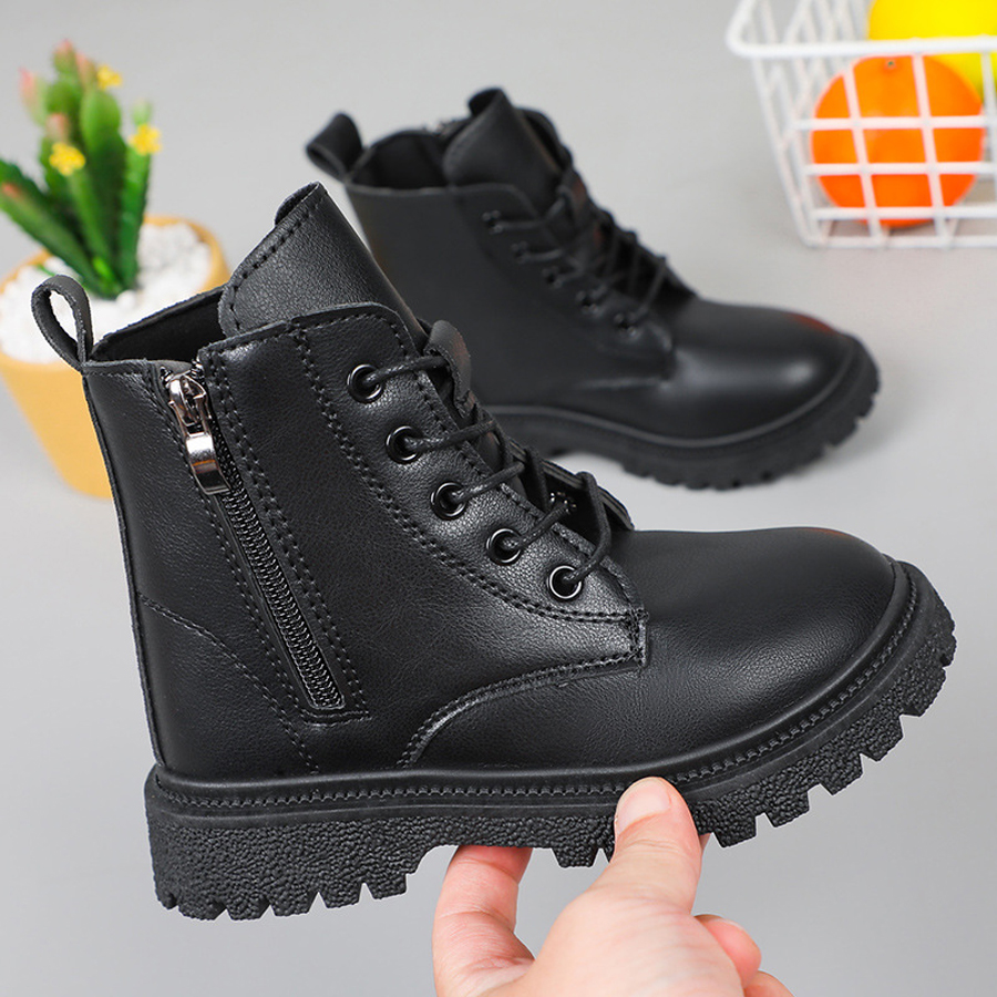 Kids Short Boots for Girl Children's Warm Fur Ankle Boots Shoes Happysteps Waterproof Big Plus Sizes 27 - 38 H1185
