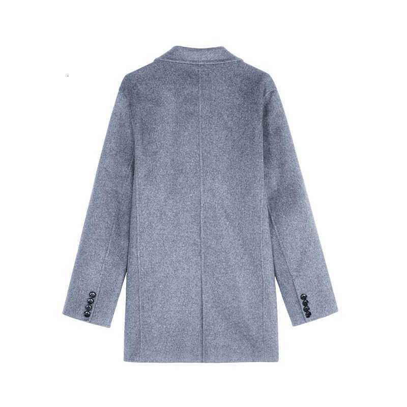 100 Wool HandSewn Mens Coat Long Overcoats Boy Buttons Cardigan Longstyle Woolen Coats Overcoat 2024 NewT251025