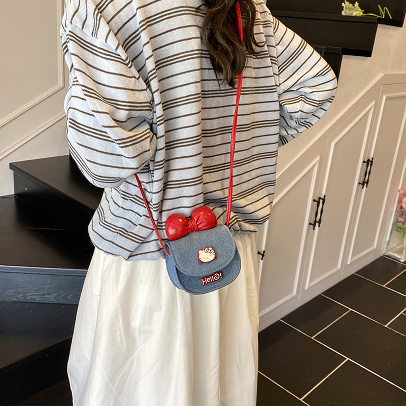 New Children's Cartoon Cute Cat Girl Bag Baby Fashion Bow Mini Fashion Designer Crossbody Bag
