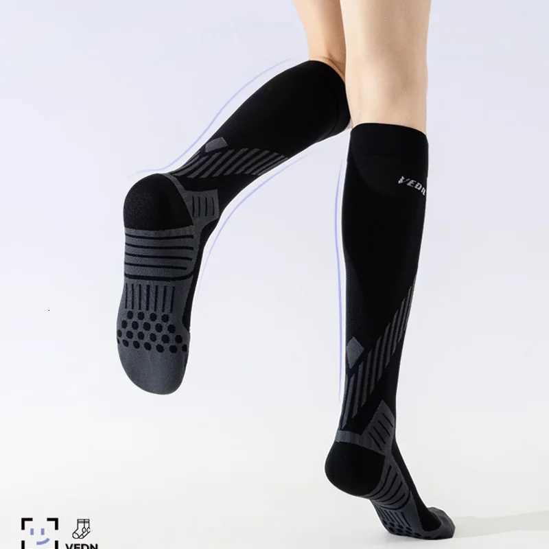 Veidoorn Womens Compression Socks Knee High NonSlip Sole Support for Circulation Best for Medical Running Athletic Y251024