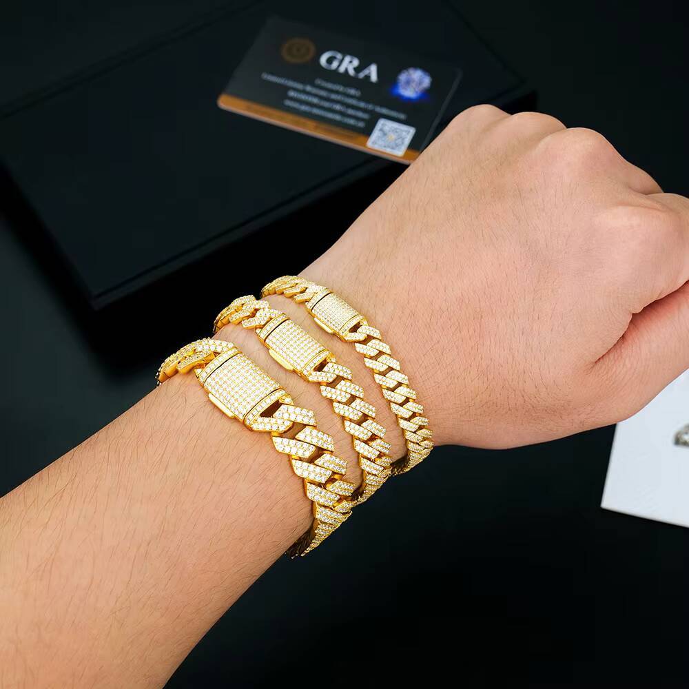 Dofi Unique Design 925 Silver VVS Moissanite Watch Iced Out Cuban Link Hip Hop Bracelet Jewelry Accessories