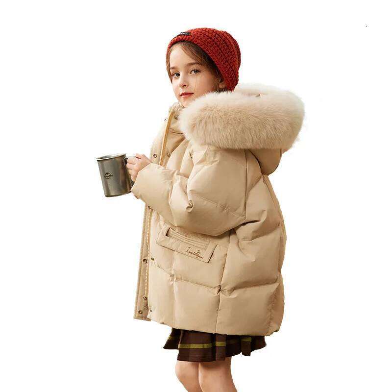 Winter Children Girls Hooded Waterproof Thick Warm Teenage Girl Down Jacket Coat 5-12 Years Kids Parkas