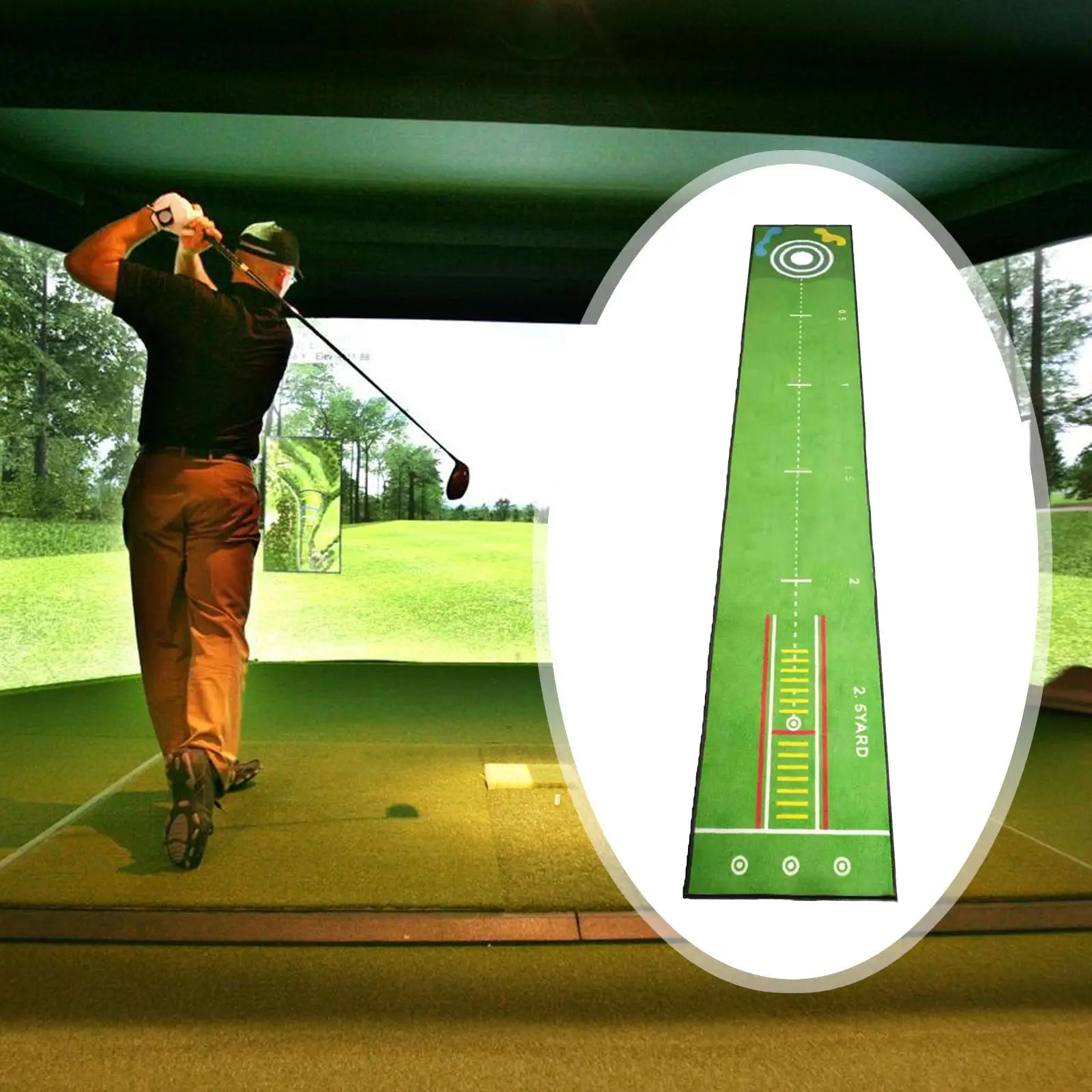 Golf Putting Mat Foldable Golf Training Putting Practice Detection Lightweight Golf Accessories for Golfer Park Home Office 251024