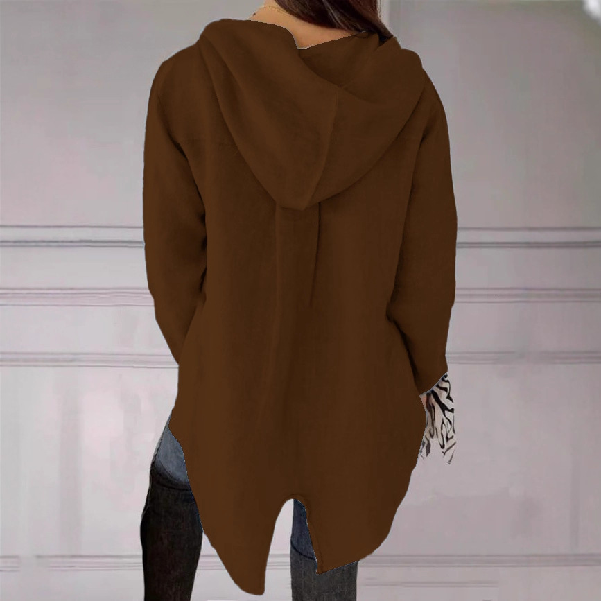 2025 New Womens Hooded VNeck TShirt Loose Slimming Long Sleeve Top