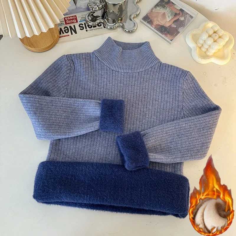 Warm Long Sleeve Turtleneck Casual Pullover 2025 Autumn Winter Women Sweater Elegant Knitted Tops Thickened Solid JumperT251025