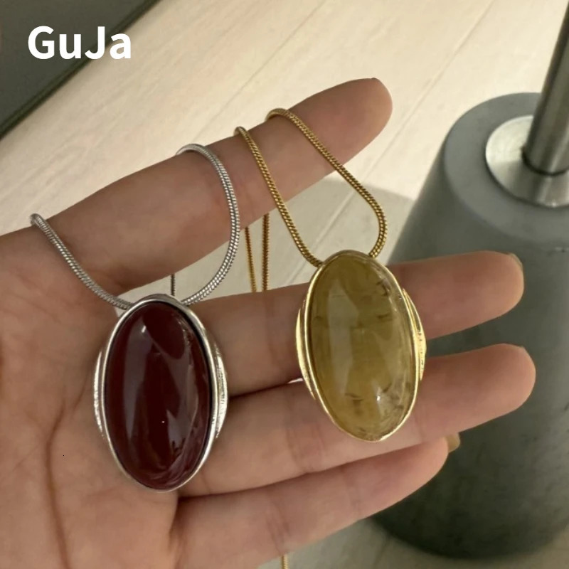 Fashion Jewelry Vintage Temperament Oval Pendant Necklace For Women Party Gifts Simply Accessories Trend 251023
