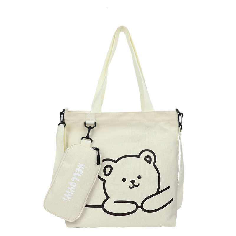 New designer student bag cartoon children's canvas bag tutoring elementary school canvas bag crossbody bag hand-held shoulder bag