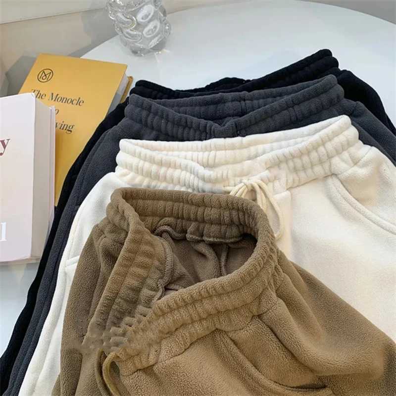 Fashion Polar Fleece Harem Pants Women Y2K Korean High Waist Thick Warm Sweatpants Female Streetwear Fleece Jogging TrousersT251025