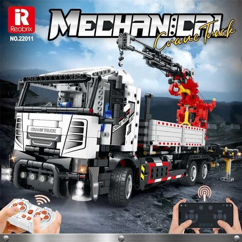 Multifunction crane car building blocks Remote control engineering car RC car building blocks childrens toy birthday gift C251023
