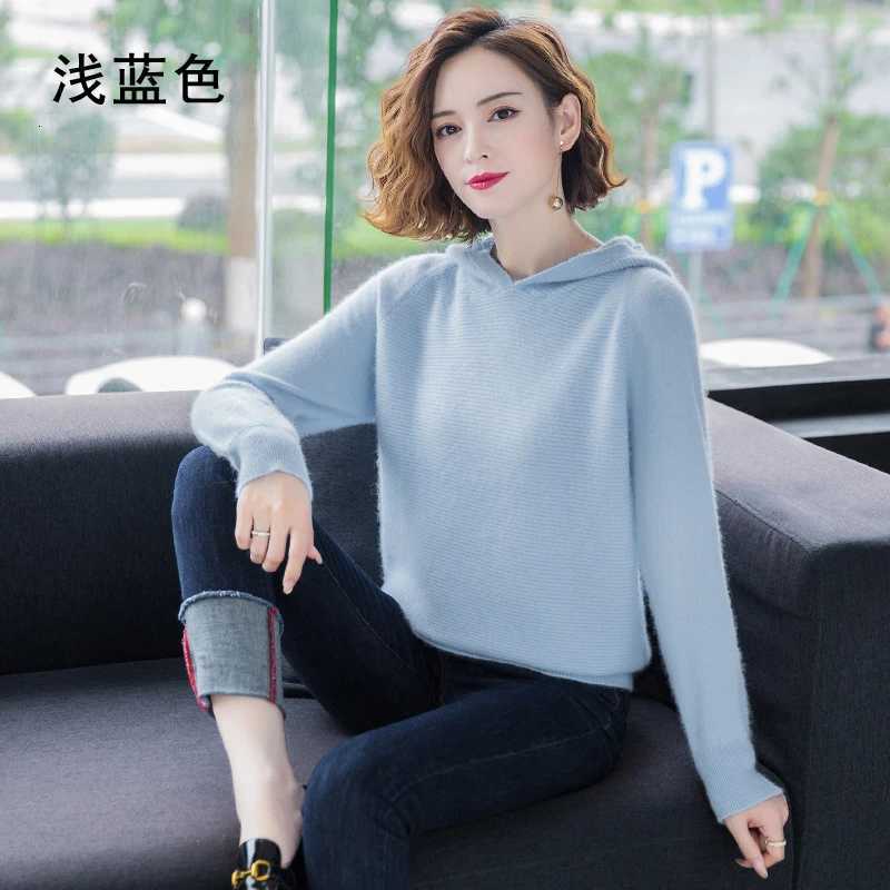 2025 Spring Winter 100Pure Mink Cashmere Sweater Women Knitted Hooded Warm Ladys Grade Up Jumpers and Pullovers Soft Warm TopsT251025