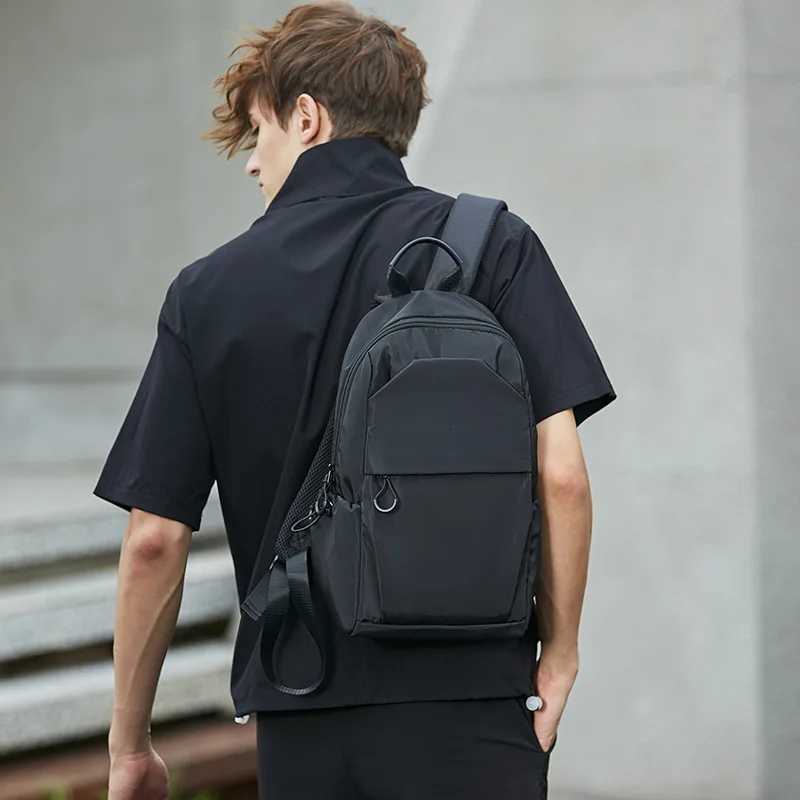 Small Mens Backpacks Sports Outdoor Man School Bag Fashion Oxford Cloth Mini Travel Shoulder Bags for Male 2023 Black Rucksack W251025