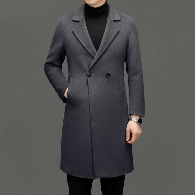 Mens Effortless Cashmere Overcoats Winter Essential Topcoat Classic Black Caramel Gray Color Wool Coat Gentlemen Elegant AttireT251025