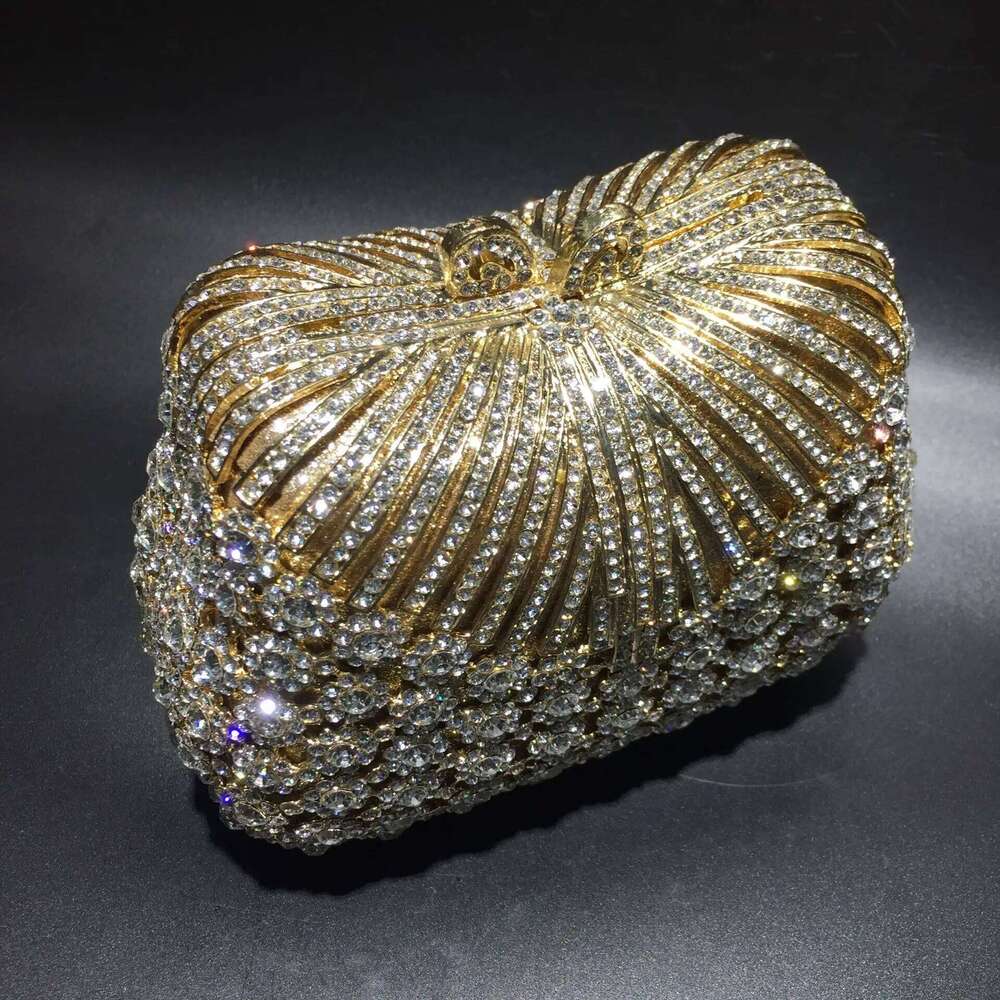 Designer Bags XIYUAN Women Gold Crystals Evening Bags Designer Handbag Female Rhinestone Clutch Party Purse Wedding Bridal Small Purses Luxury Bag