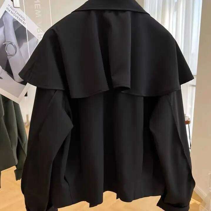 Korean Fashion Cloak Casual Capes Jacket Women S Dongdaemun Short Coats Woman Heavy Jackets Trend Winter Cardigan Tops New