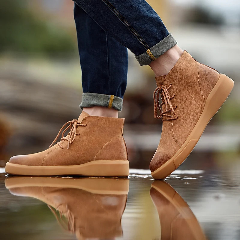 Mens Genuine Leather Winter Ankle Military Treking Tactical Boots Outdoor Men Shoes 251021
