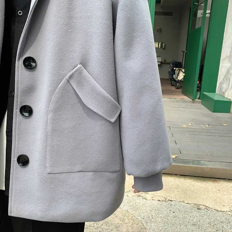 Blends Men Casual Cropped Outwear Autumn Winter Korean Style Fashion Handsome Design Leisure Streetwear Harajuku Allmatch MujerT251025
