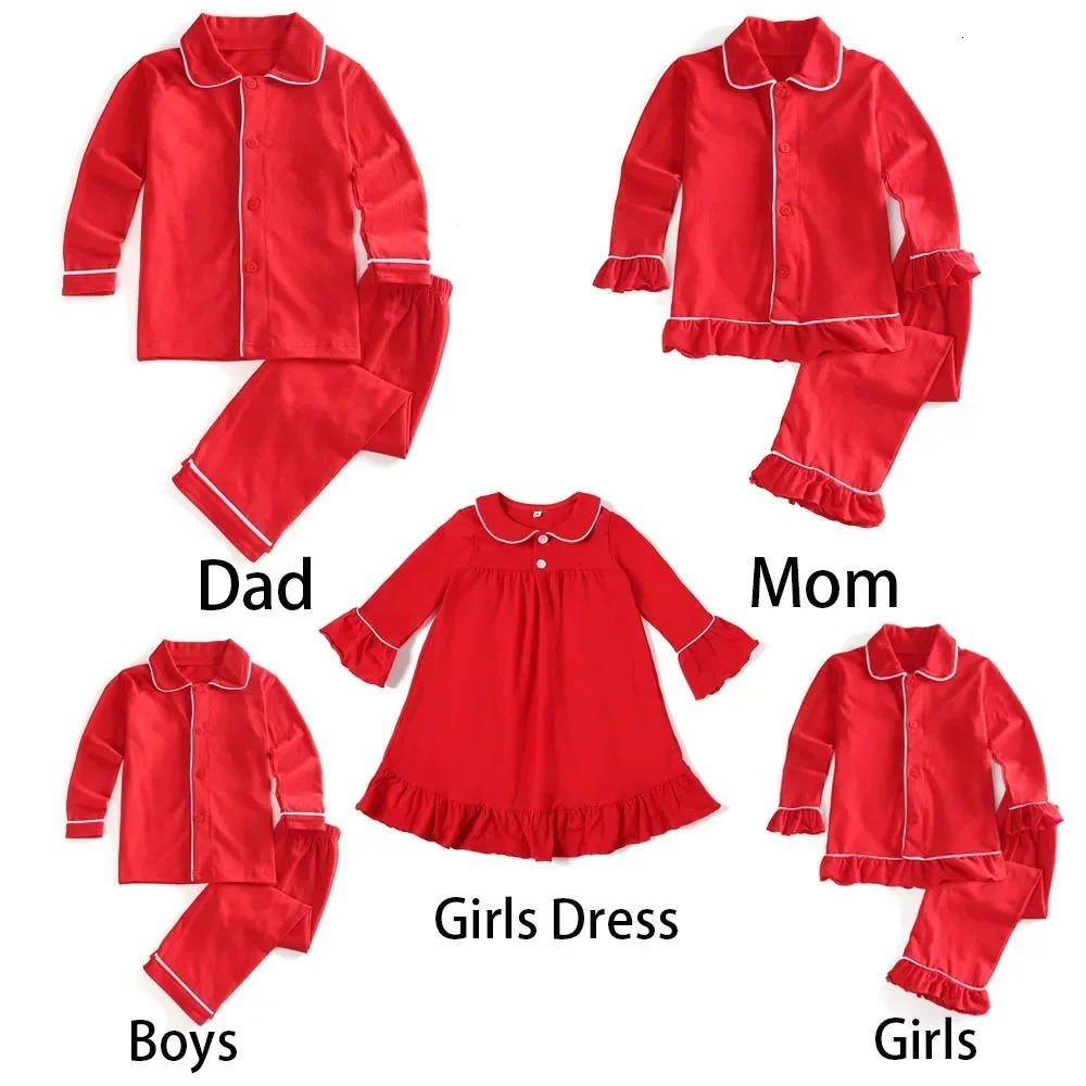Ruffkids Family Matching Cotton Flannel Plaid Baby Girls Boys Pyjamas Robe Loungewear Sibling Velvet Kids Christmas Pajamas Sets 251023