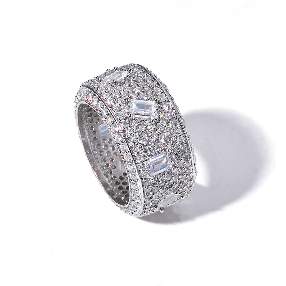 Choucong 2025 Wedding Rings Luxury Jewelry 18K White Gold Fill Pave Micro 5A Cubic Zircon CZ Diamond Gemstones Party Women Men Ring For Lover Gift