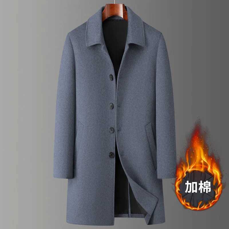 New Fashion Men Formal Business Wool Trench Coats British Style Cashmere Overcoats Quality Man Woolen Blends Long Jackets 4XLT251025