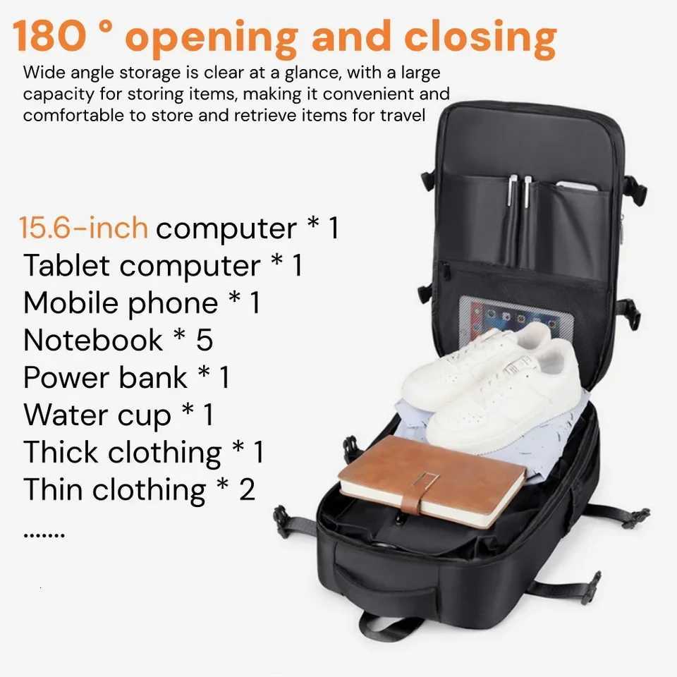Large Capacity Expandable Vacuum Backpack Travel Bag for Men And Women Business Laptop School Bag with Storage for Men And Women W251025