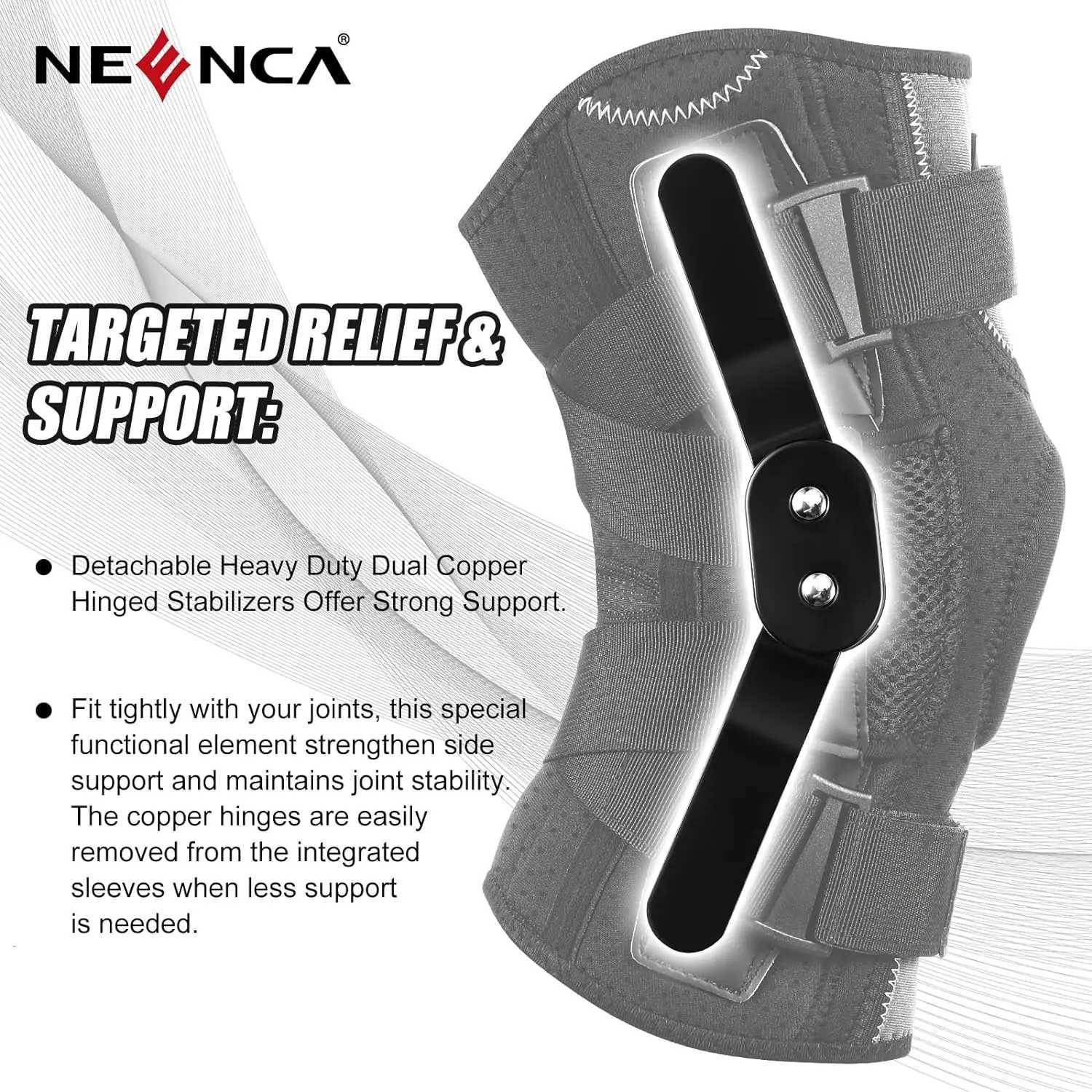 NEENCA Hinged Knee Brace Support for Knee Pain with Side StabilizersGel Pad Arthritis Meniscus Tear Knee Pain Relief ACL PCL Y251024