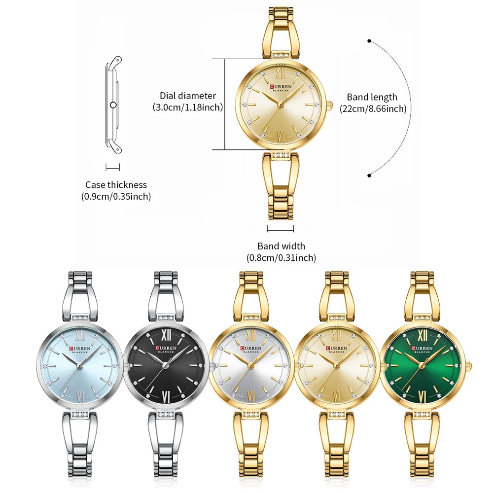 CURREN Hight Quality Quartz Watch Fashion Charming Rhinestones Stainless Steel Band Womens Wristwatches 251021