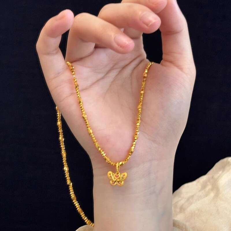 Same Style Disco Bead for Women, Exquisite Fashionable Colorful Butterfly Necklace Pendant Choker
