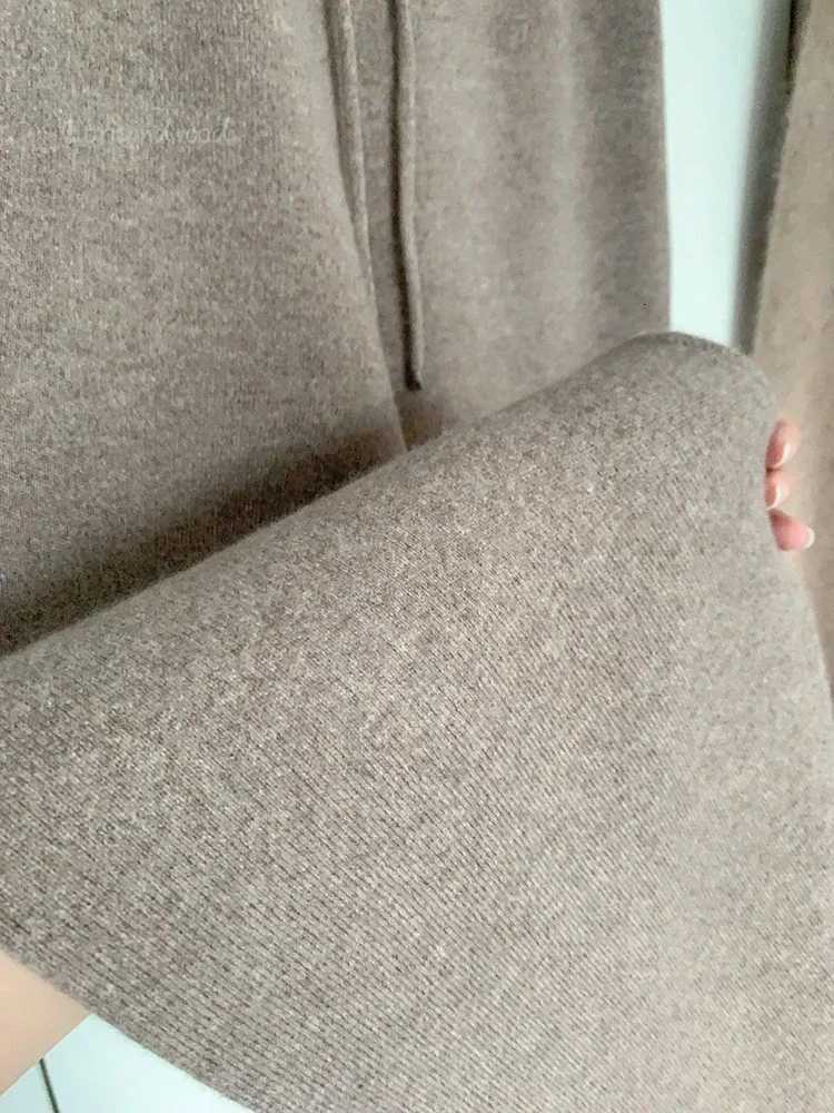 Autumn and Winter New Highwaisted Loose Wool Knitted Wideleg Trousers for Women To Wear Straight Leg Wideleg Moped TrousersT251025