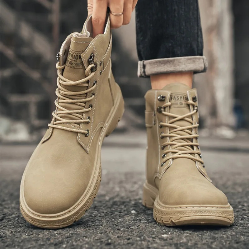 Mens Works Boots Spring Autumn Antislip Waterproof Male Sneakers Desert Tactical Boots Outdoor Travel Wearresistant Man Shoes 251021