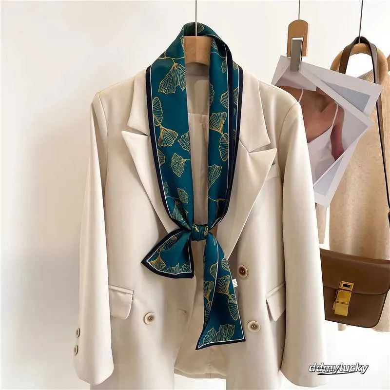 Elegant Oblong Silk Feel - Versatile Hair Accessory, Lightweight Neck Scarf For Women, Fashionable Bag Ribbon Ddmylucky