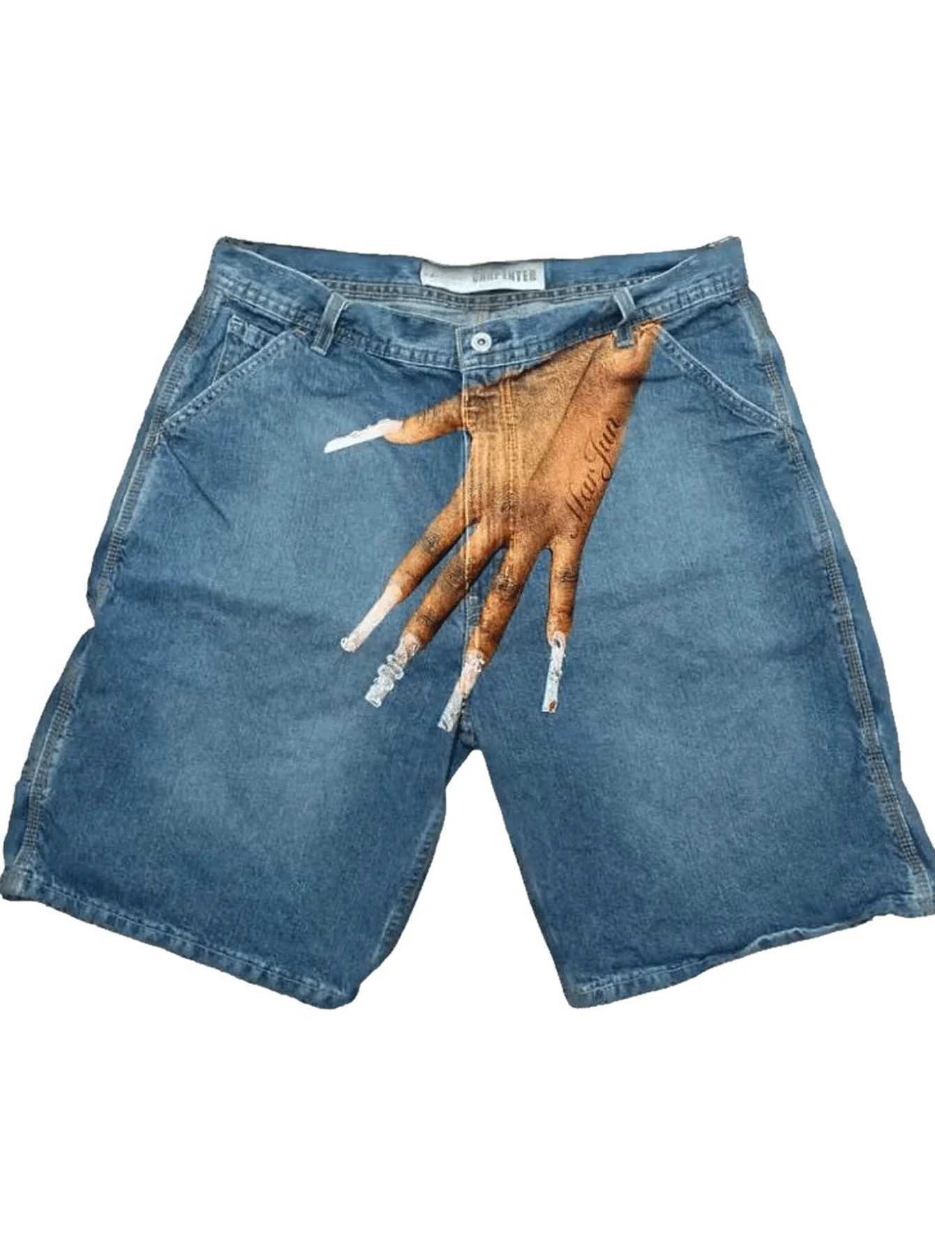 Jean Shorts for Men Y2k Hip Hop Shorts Graphic print ShortsXJ251025
