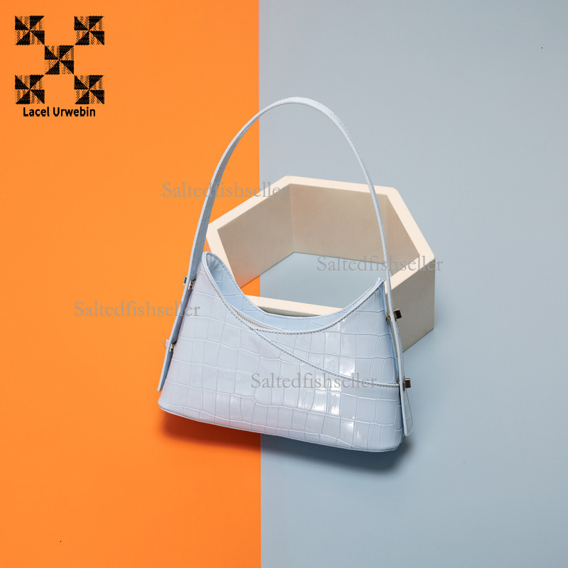 Lacel Urwebin Designer Summer New Luxury Handbag Trendy Fashion Underarm Small Square Bag French Crocodile Pattern Single Shoulder Crossbody Bag
