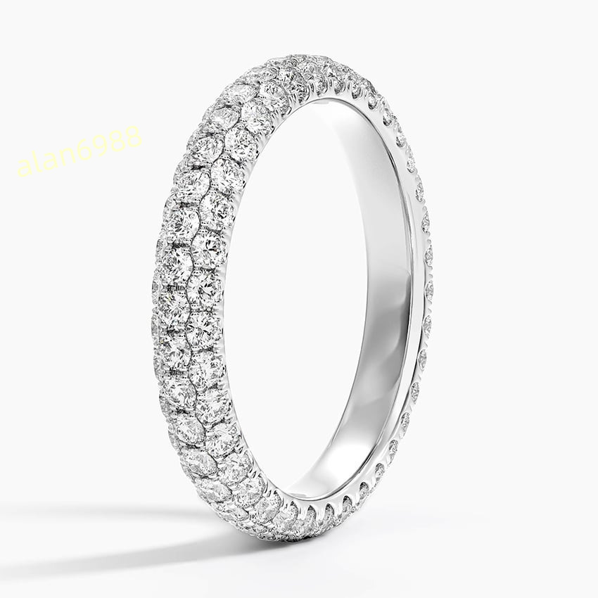 Dazzling Moissanite Eternity Ring Crafted From Elegant 925 Silver Featuring Exceptional Quality And A Timeless Look