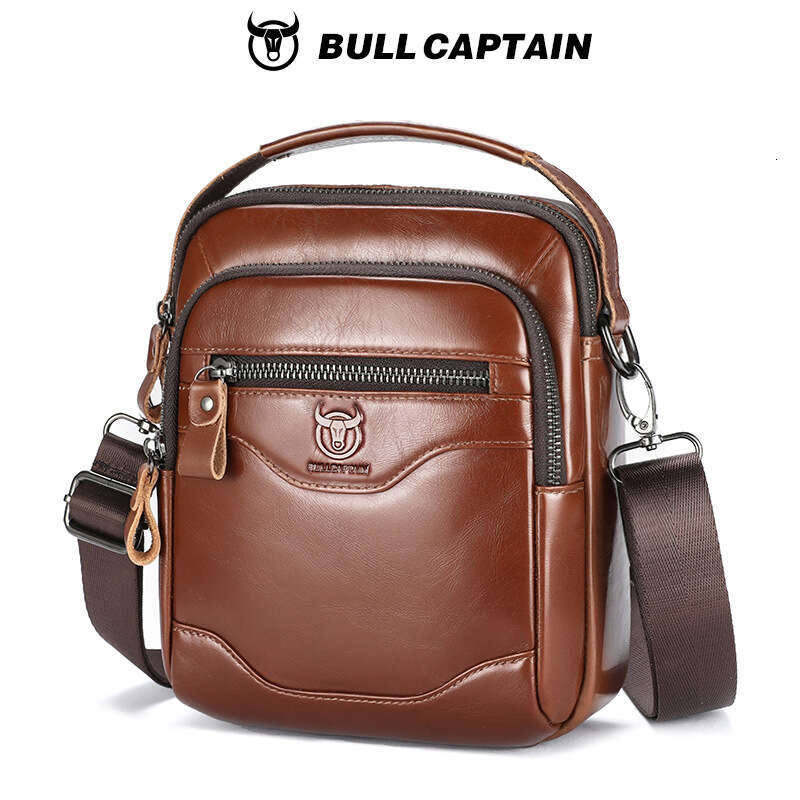 Captain Cow Goods Top Layer Cowhide Single Shoulder Crossbody Genuine Leather Men S Inch High End Multifunctional Bag High Quality designer