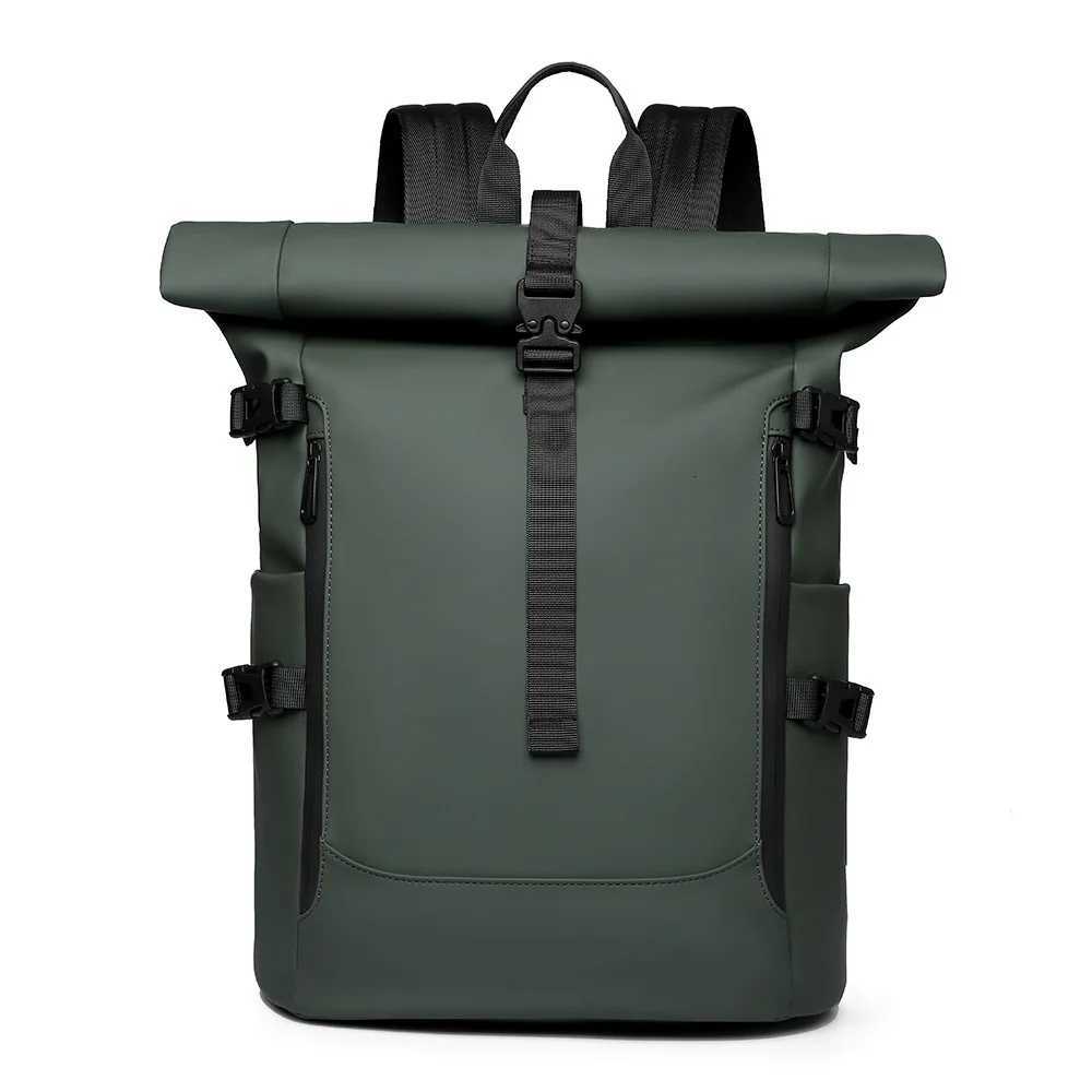 New Shoulder Bag Mens Senior Sense of Business Computer Outdoor Leisure Rolled Edge Travel Backpack Fashion Commuting W251025